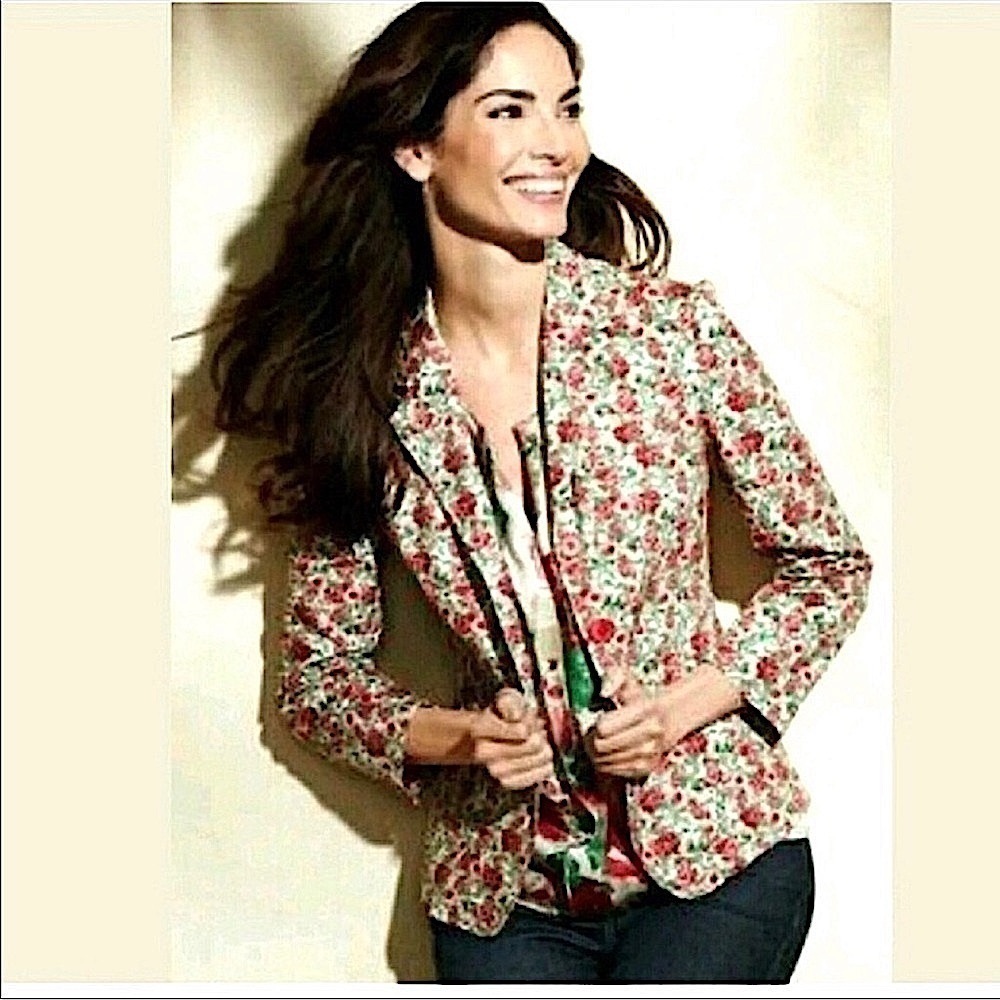 Talbots Grace Fit Floral Blazer Size 2 cottagecore 3-button women Y2K